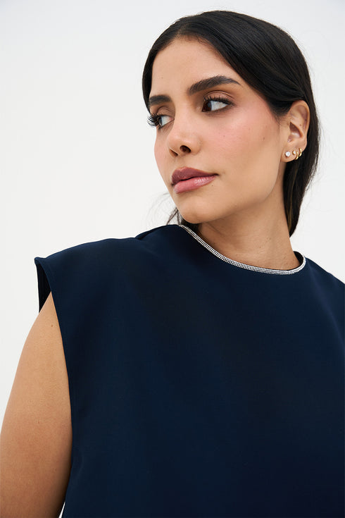 Boxi Navy Top