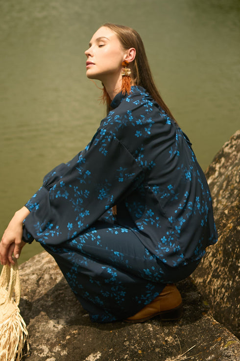 Amanza Navy Floral Top