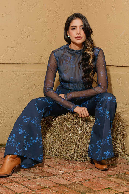 Maya Navy Floral Top